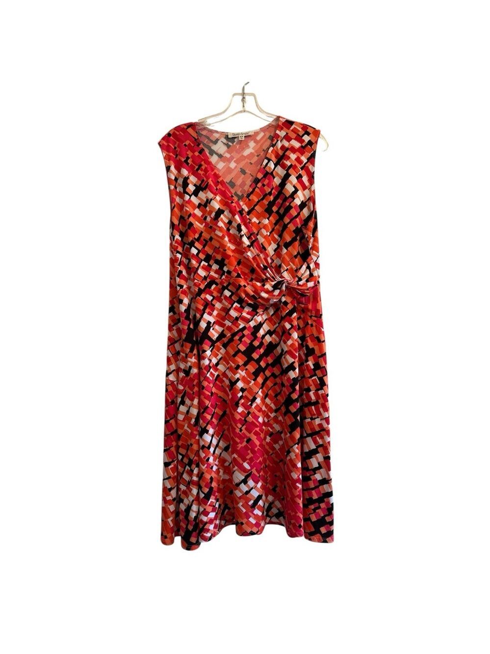 Travel Smith Surplice Bodice Sleeveless Shift Dress Womens XLP PETITE Geometric - Picture 3 of 17